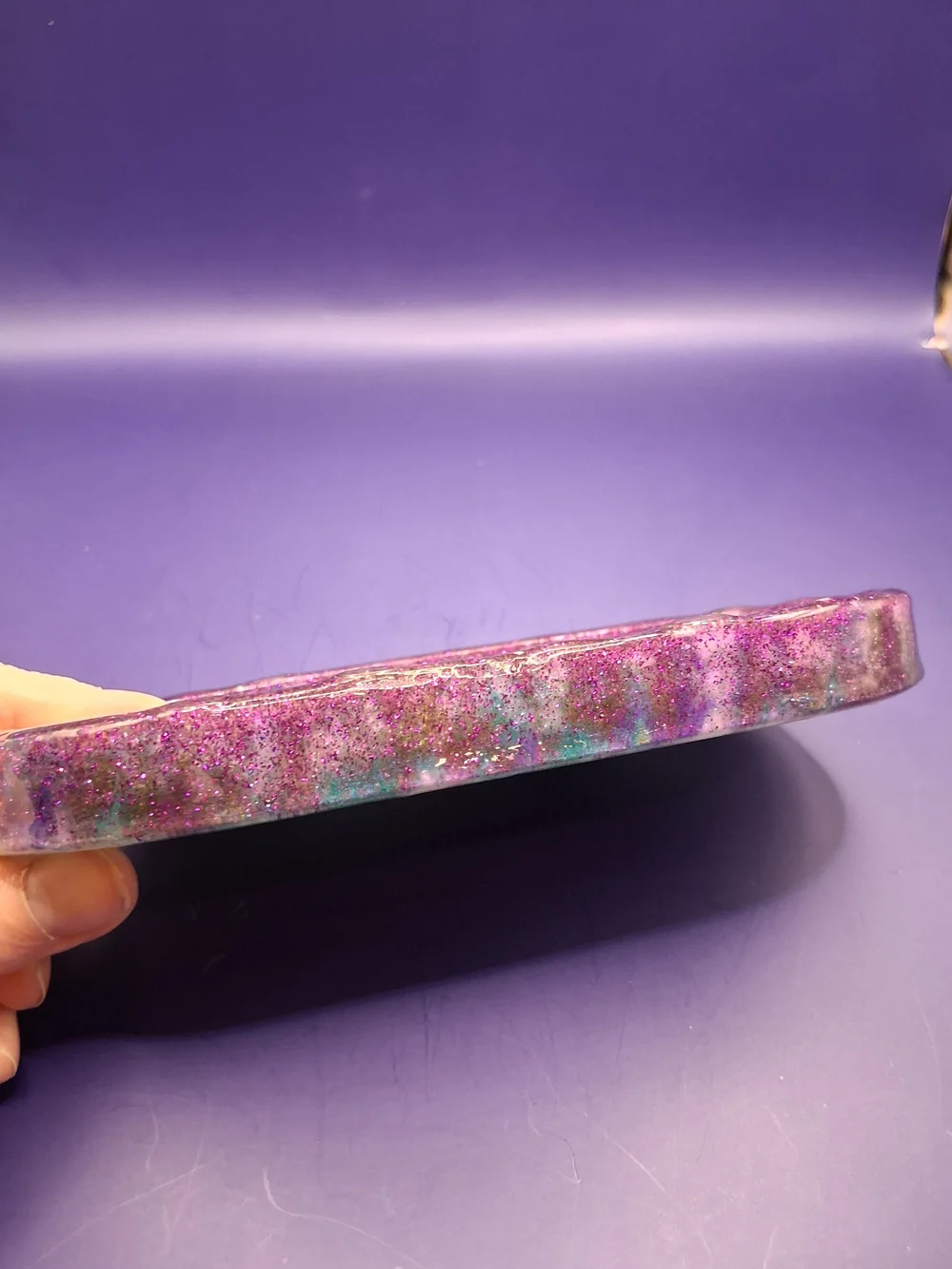Handmade Purple Floral Decorative Tray